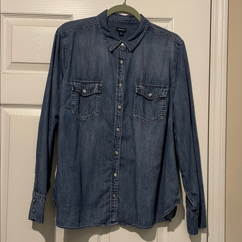 J. Crew Dark Blue Denim Shirt